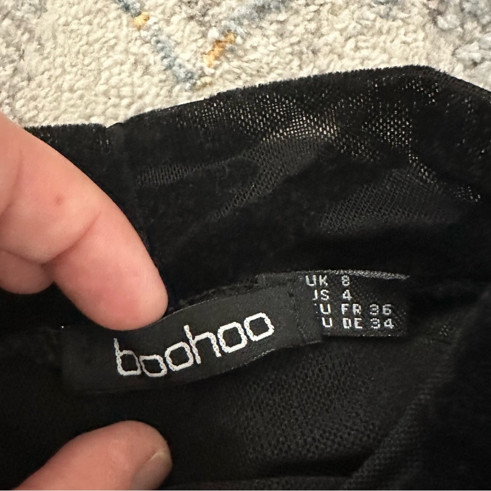 Black bodysuit with animal print